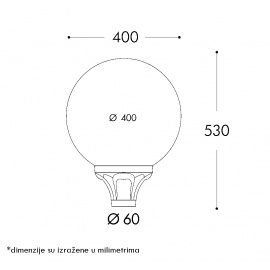 LED ULICNA SVETILJKA GLOBE 400 50W SIVA - Img 3