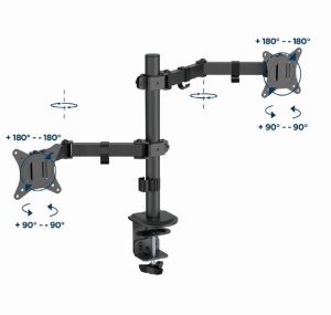MA-D2-03 Gembird Podesivi dupli stoni drzac za monitor, tilt, 17-32 max.2x9kg - Img 3