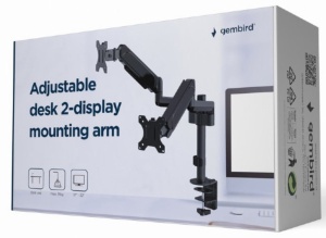 MA-DA2P-01 Gembird Podesivi dupli stoni drzac za monitor, tilt,17-32 max.2x9kg - Img 3