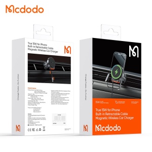 MCDODO CH-3000 MAGNETNI DRŽAČ ZA AUTO SA Kablom za punjenje, LIGHTENING, 15W - Img 2