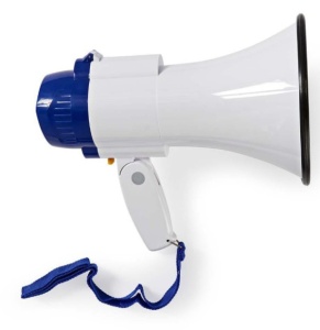 MEPH150WT Megafon 115dB, max.250m ugradjena sirena i funkcija snimanja, Blue/White