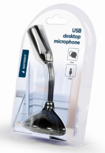 MIC-DU-02 Gembird Desktop mikrofon na USB, savitljivo telo, black FO