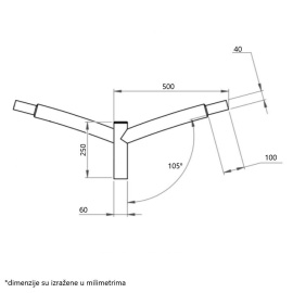 NOSAC ZA SVETILJKE STUBNI 2X50 CRNI RAL 9005 - Img 3