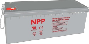 NPP NPG12V-200Ah, GEL BATTERY, C20=200AH, T16, 522x238x218x222, 52,8KG, Light grey - Img 2