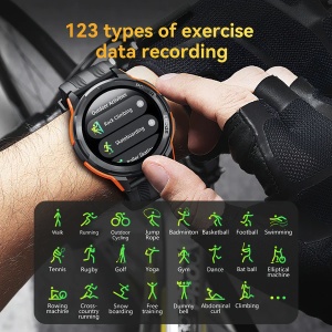 Oukitel BT10 Smart Watch Sport Rugged 410mAh/Heart rate/SpO2/Accelerometer/Crno sivi - Img 3