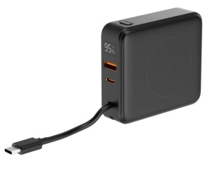 PB10-WPC15-LCD-01 Gembird 20 W prenosni punjaè sa brzim punjaèem i bežiènim punjaèem, 10000 mAh,crni - Img 3