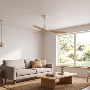 Plafonski ventilator sa daljinskim upravljačem, 132 cm, 30W, svetla boja drveta - Img 2