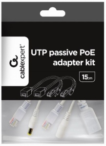 PP12-POE-0.15M-W Gembird UTP passive PoE adapter kit, 0.15 m (POE-INJ-SPLIT) - Img 1