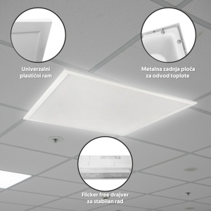 PROSTO 60x60 ECO,48W, 5400lm,6500K,LED panel - Img 2