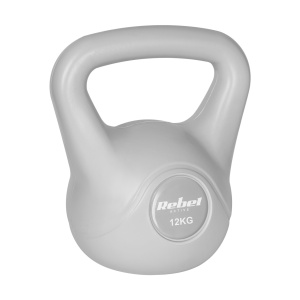 REBEL ACTIVE Bitumenski kettlebell girja teg sivi 12kg RBA-2322G-12