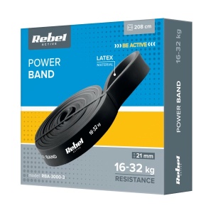 REBEL ACTIVE Fitnes elastična guma za vežbanje crna 16-32kg RBA-3000-3 - Img 3