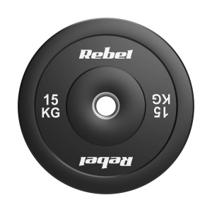 REBEL ACTIVE Olimpijski tegovi BUMPER gumirani 2x15kg za šipku 51mm RBA-2144-15 - Img 3
