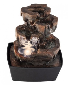 Sobna fontana 25cm WF03 mini fontana sa toplo belim LED osvetljenjem 200x250x155 mm - Img 2