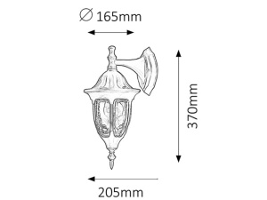 Spoljna zidna lampa Milano E27 60W IP43 (8341) - Img 2