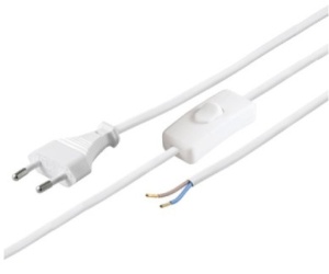 Strujni kabel sa prekidaèem 1,5m N2K-WH/VDE beli