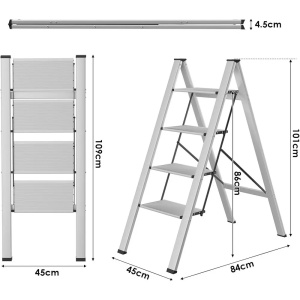 SuperStep Kućne Aluminijumske Merdevine 4 SLIM - Img 3