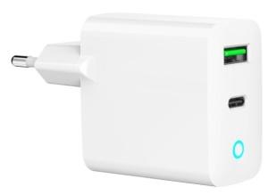 TA-UC-PDQC20L-W-01 Gembird punjac 20W, 2-port (USB-A+USB-C) LED, white - Img 2