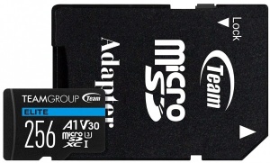 TeamGroup MICRO SDXC 256GB ELITE, UHS-I U3 V30 A1, 100/50MB/s +SD Adapter TEAUSDX256GIV30A103 - Img 3