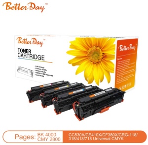 Toner BetterDay CC530A, 304A, CE410A, 305A, CF380A, 312A, CRG-718, CRG71 zam. kaseta za HP Black, 4K - Img 2