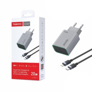 TRANYOO Kućni punjač T-EU7L 20W PD sa USB-C sa Lightning kablom