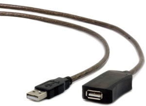 UAE-01-10M Gembird USB 2.0 active extension cable, black color, bulk package, 10m - Img 3
