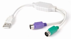 UAPS12 Gembird USB USB to 2 ports PS/2 adapter 30cm kabl, White - Img 2