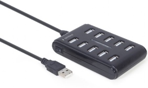 UHB-U2P10P-01 Gembird 10-port USB 2.0 HUB, black A - Img 2