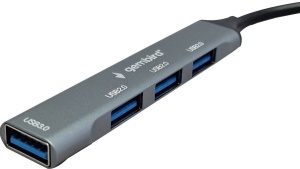 UHB-U3P4-06 ** Gembird HUB Type-A+C to 3*USB2.0 + 1*USB3.0 Aluminum (287) - Img 2