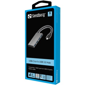 USB HUB 4 port Sandberg Pocket USB C - USB 3.0 136-20 - Img 2