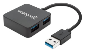 USB HUB 4port Manhattan 162296 3.2 G1/5Gbps/Crni - Img 1