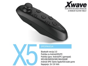 Xwave X5 crni BT daljinski upravljač za mobil/ VR naočare