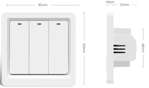 ZIGBEE-SWITCH-DS103 Gembird RSH Tuya WiFi Pametni kucni prekidac sa 3tastera EU Standard - Img 3