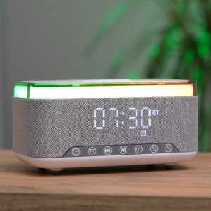 Zvučnik Mikado MD-W8 1200mah, 10W lampa/alarm/wireless punjač/sivi - Img 3
