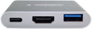 A-CM-HDMIF-05 ** Gembird TYPE-C TO HDMI + USB3.0 + PD ALUMINIUM (alt.A-CM-HDMIF-02-SG 735) - Img 2
