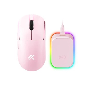 Bežični gaming miš MCHOSE A7 V2 Ultra Plus Pink /PAW 3950 TI/8K Hz/Omron Mechanical