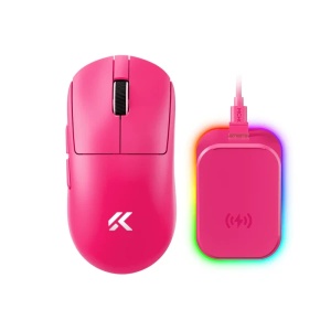 Bežični gaming miš MCHOSE A7 V2 Ultra Plus Rose Red /PAW 3950 TI/8K Hz/Omron Mechanical