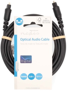 CAGL25000BK30 Optièki audio kabl, TosLink Muski-TosLink Muski, 3.00 m, Okrugli, PVC, Crni - Img 2