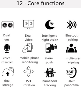 CAM-IP6MP-Q3 GMB PTZ kamera 6mpix microSD iCSee xmeye Two-way voice 2x3,6mm SIJALICNO GRLO E27 - Img 3