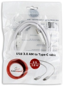 CCP-USB3-AMCM-6-W Gembird 3A/36W USB 3.0 AM to Type-C cable (AM/CM), 1.8 m, white - Img 2