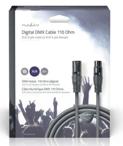 COTG15012GY200 DMX Adapter Cable XLR 3-Pin muski na XLR 3-Pin zenski, Nickel Plated, 20m, Round, PVC - Img 3
