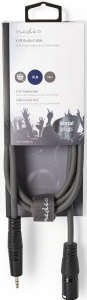 COTH15300GY15, Balansirani audio kabl, XLR 3-pinski muški, 3,5 mm muški, Niklovani, 1,50 m, PVC - Img 2