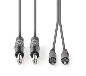 COTH23320GY15 Stereo Audio Cable, 2x6.35mm muski na 2xRCA muski 1.5m dark grey - Img 2