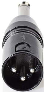COTP15942BK, XLR adapter, XLR 3-pinski muški, 6,35 mm muški, Niklovani, Pravi, Metalni, Crni, 1 kom - Img 2