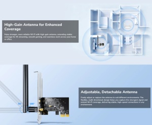 Cudy WE650,AC650 Bezicni PCI-E adapter sa dva opsega, 433 Mbps + 200 Mbps ,Dual-Band Wi-Fi 5 - Img 3