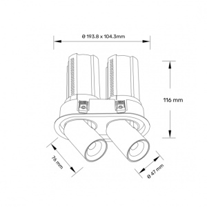 DAWN LED SVETILJKA TTV324 24W 3000K CRNA DIM