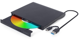 DVD-USB-031 Gembird eksterni USB 3.1 CD/DVD drive Citac-rezac, USB + USB-C, black - Img 2