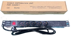 ExeLink Razvodni PDU panel za rack 19 in, sa 5 uticnih mesta, kabl 2m (aluminijum) EXE116