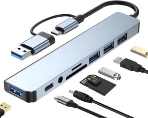 FAST ASIA USB 3.0+TIP C na 4xUSB 3.0+TIP C+SD/micro sd+ Audio metal HUB