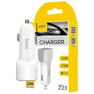 hoco. Auto punjač za smartphone, 2 x USB, 5V / 2.4 A - Z23 Grand Style Dual port - Img 1