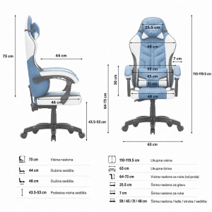 Huzaro Force 2.7 Plava Gaming stolica - Img 3